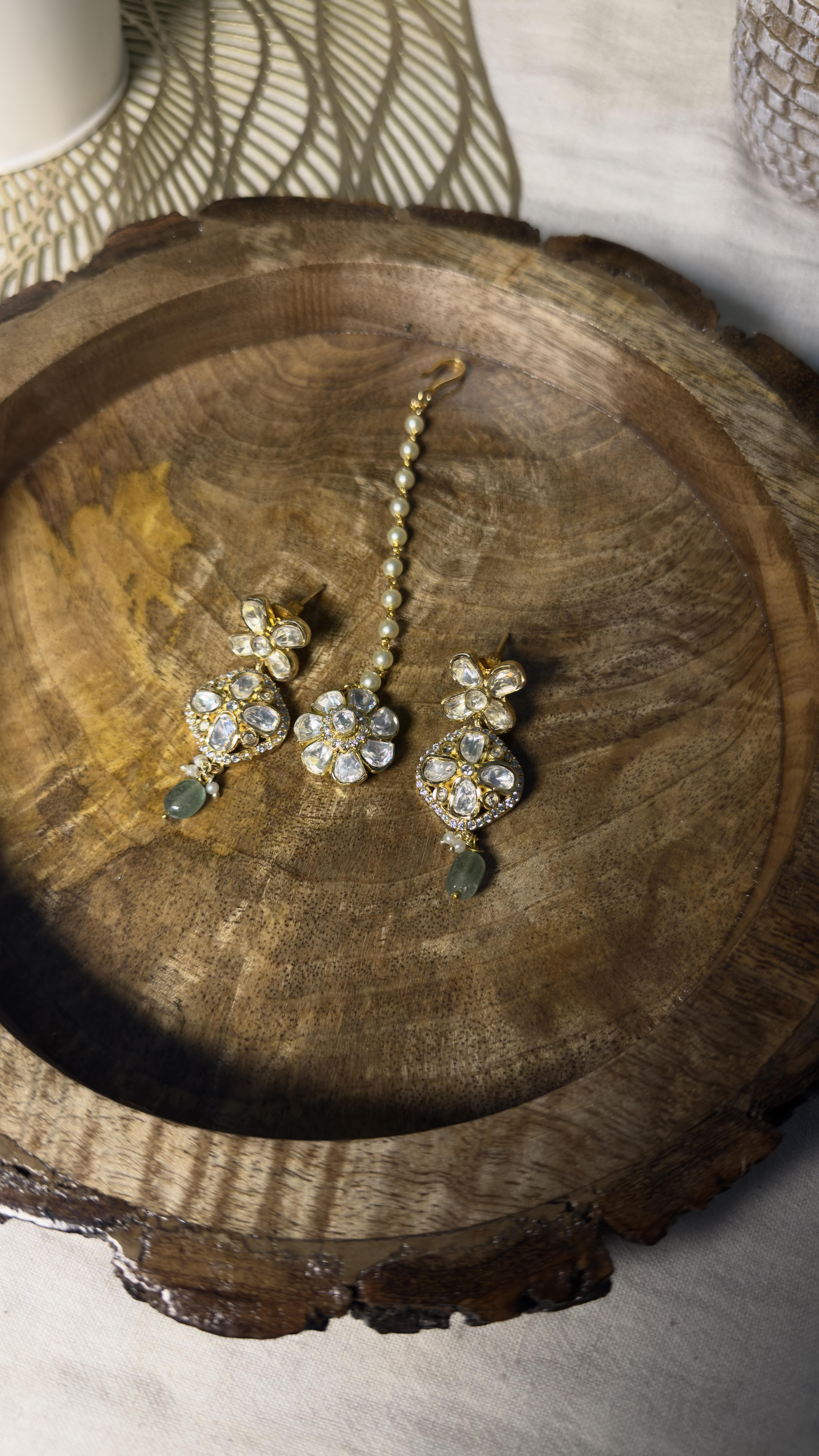 Vrinda- Moissanite Polki Set
